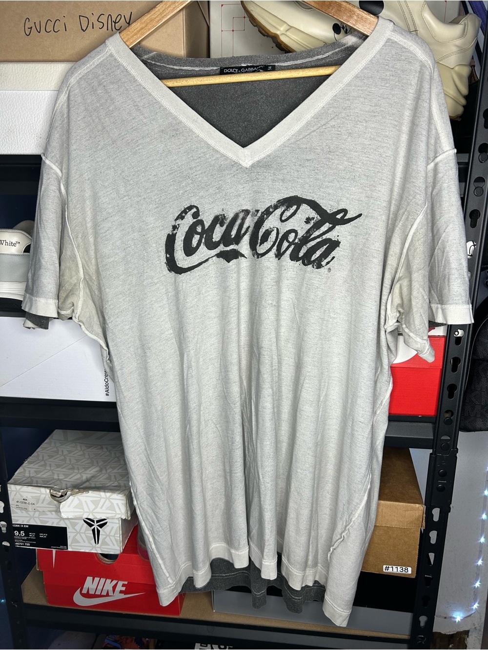 Vintage Dolce & Gabbana x Coca Cola V Neck T shirt Size 54 EU / L Mens